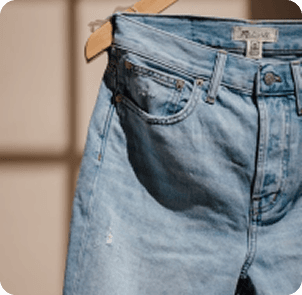 Blue denim pocket detail