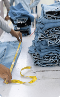 Measured denim stack