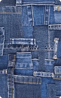 Denim patchwork fabric